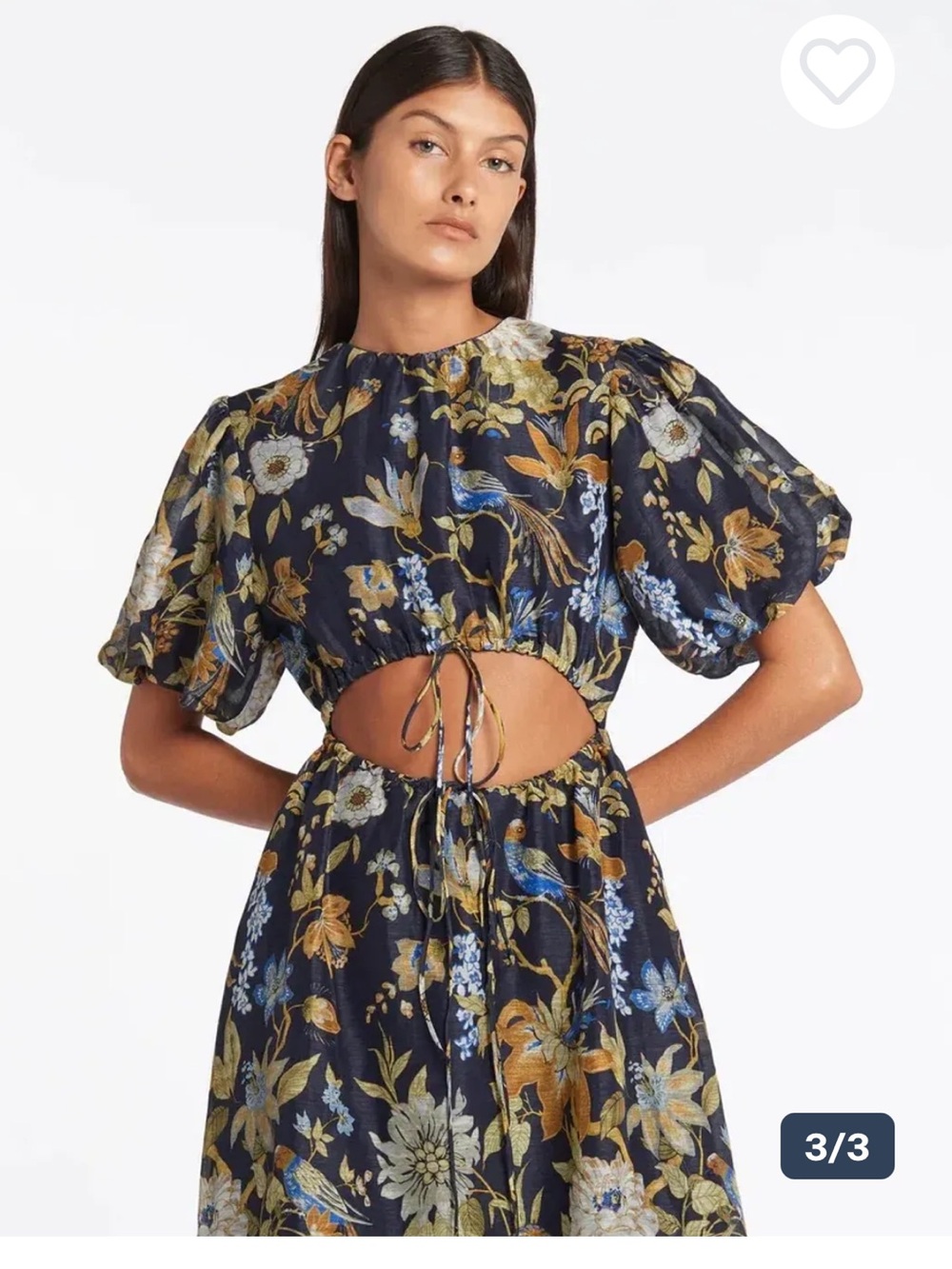 Sir the Label Lilian puff sleeve Cutout Dress Size S